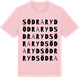 Pink Cotton t-shirt med Södraryd ordlek t-shirt