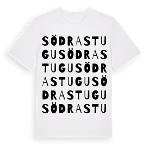 Södrastugu ordlek t-shirt – ekologisk bomull t-shirt från Pinshirt