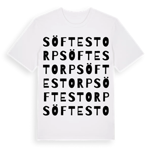 Söftestorp ordlek t-shirt – ekologisk bomull t-shirt från Pinshirt