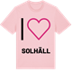 Pink Cotton t-shirt med Jag älskar Solhäll t-shirt stort tryck