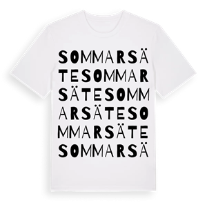 Sommarsäte ordlek t-shirt – ekologisk bomull t-shirt från Pinshirt