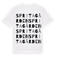 White t-shirt med Spritagården ordlek t-shirt
