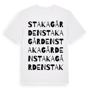 Stakagården ordlek t-shirt – ekologisk bomull t-shirt från Pinshirt