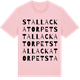 Pink Cotton t-shirt med Stallackatorpet ordlek t-shirt