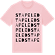 Pink Cotton t-shirt med Stapeled ordlek t-shirt