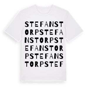 Stefanstorp ordlek t-shirt – ekologisk bomull t-shirt från Pinshirt