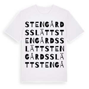 Stengårdsslätt ordlek t-shirt – ekologisk bomull t-shirt från Pinshirt