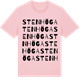 Pink Cotton t-shirt med Stenhöga ordlek t-shirt