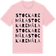 Pink Cotton t-shirt med Stockaremåla ordlek t-shirt