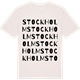Vintage White t-shirt med Stockholm ordlek t-shirt
