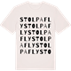 Vintage White t-shirt med Stolpafly ordlek t-shirt