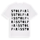 White t-shirt med Stolparås ordlek t-shirt