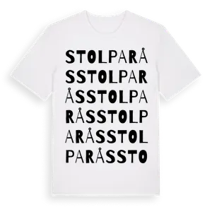 Stolparås ordlek t-shirt – ekologisk bomull t-shirt från Pinshirt