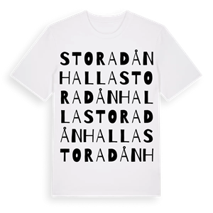 Stora Dånhalla ordlek t-shirt – ekologisk bomull t-shirt från Pinshirt