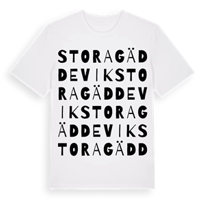 Stora Gäddevik ordlek t-shirt – ekologisk bomull t-shirt från Pinshirt