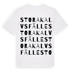 Stora Kalvsfälle ordlek t-shirt – ekologisk bomull t-shirt från Pinshirt