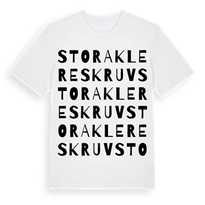 Stora Klereskruv ordlek t-shirt – ekologisk bomull t-shirt från Pinshirt