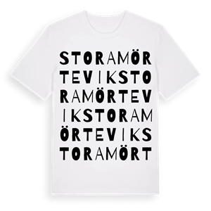 Stora Mörtevik ordlek t-shirt – ekologisk bomull t-shirt från Pinshirt