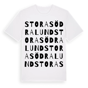 Stora Södralund ordlek t-shirt – ekologisk bomull t-shirt från Pinshirt