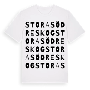 Stora Södreskog ordlek t-shirt – ekologisk bomull t-shirt från Pinshirt