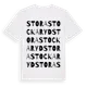 White t-shirt med Stora Stockaryd ordlek t-shirt