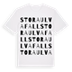 White t-shirt med Stora Ulvafall ordlek t-shirt