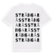 White t-shirt med Strängarås ordlek t-shirt