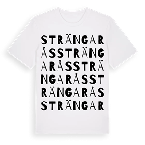 Strängarås ordlek t-shirt – ekologisk bomull t-shirt från Pinshirt