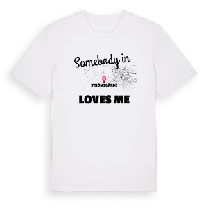 Någon i Strömsgärde älskar mig t-shirt – ekologisk bomull t-shirt från Pinshirt