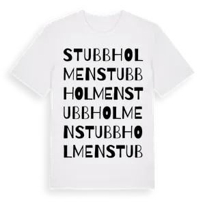 Stubbholmen ordlek t-shirt – ekologisk bomull t-shirt från Pinshirt