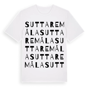 Suttaremåla ordlek t-shirt – ekologisk bomull t-shirt från Pinshirt