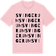 Pink Cotton t-shirt med Svingerum ordlek t-shirt
