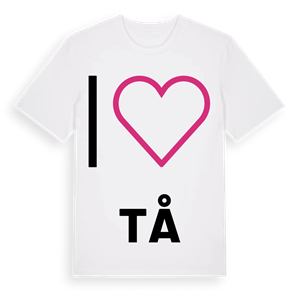 Jag älskar Tå t-shirt stort tryck – ekologisk bomull t-shirt från Pinshirt