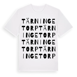 Tärningetorp ordlek t-shirt – ekologisk bomull t-shirt från Pinshirt