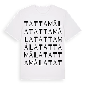 Tattamåla ordlek t-shirt – ekologisk bomull t-shirt från Pinshirt