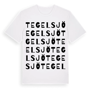 Tegelsjö ordlek t-shirt – ekologisk bomull t-shirt från Pinshirt
