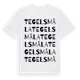 White t-shirt med Tegelsmåla ordlek t-shirt