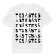 White t-shirt med Tesås ordlek t-shirt