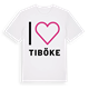 White t-shirt med Jag älskar Tiböke t-shirt stort tryck