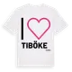 White t-shirt med Jag älskar Tiböke t-shirt stort tryck