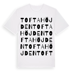 Toftahöjden ordlek t-shirt – ekologisk bomull t-shirt från Pinshirt