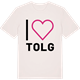 Vintage White t-shirt med Jag älskar Tolg t-shirt stort tryck