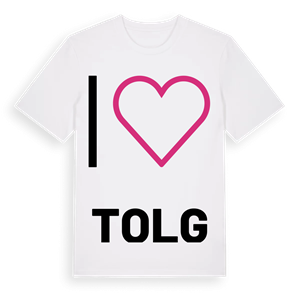 Jag älskar Tolg t-shirt stort tryck – ekologisk bomull t-shirt från Pinshirt