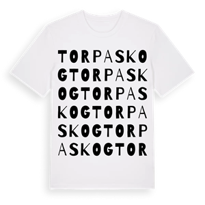 Torpaskog ordlek t-shirt – ekologisk bomull t-shirt från Pinshirt