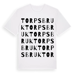 Torpsbruk ordlek t-shirt – ekologisk bomull t-shirt från Pinshirt