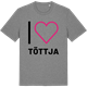 Mid Heather Gray t-shirt med Jag älskar Töttja t-shirt stort tryck