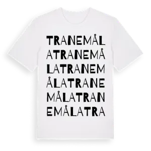 Tranemåla ordlek t-shirt – ekologisk bomull t-shirt från Pinshirt