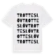 White t-shirt med Trotteslöv ordlek t-shirt