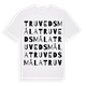 White t-shirt med Truvedsmåla ordlek t-shirt