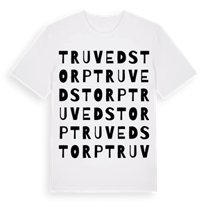 Truvedstorp ordlek t-shirt – ekologisk bomull t-shirt från Pinshirt